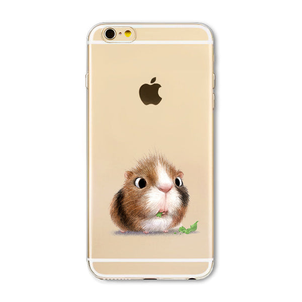 Phone Case For Apple iPhone 6 6S 6Plus 6s Plus 4 4S 5 5S SE Soft TPU Silicon Transparent Cover Cute Cat Owl Animal Phone Cases