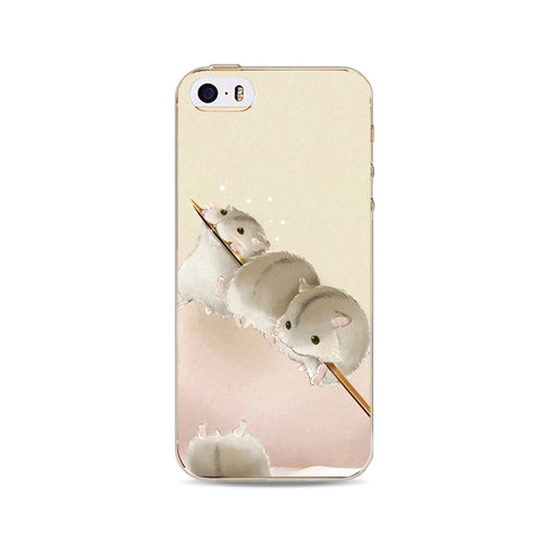 Phone Case For Apple iPhone 6 6S 6Plus 6s Plus 4 4S 5 5S SE Soft TPU Silicon Transparent Cover Cute Cat Owl Animal Phone Cases