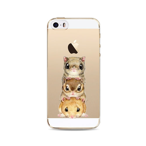 Phone Case For Apple iPhone 6 6S 6Plus 6s Plus 4 4S 5 5S SE Soft TPU Silicon Transparent Cover Cute Cat Owl Animal Phone Cases