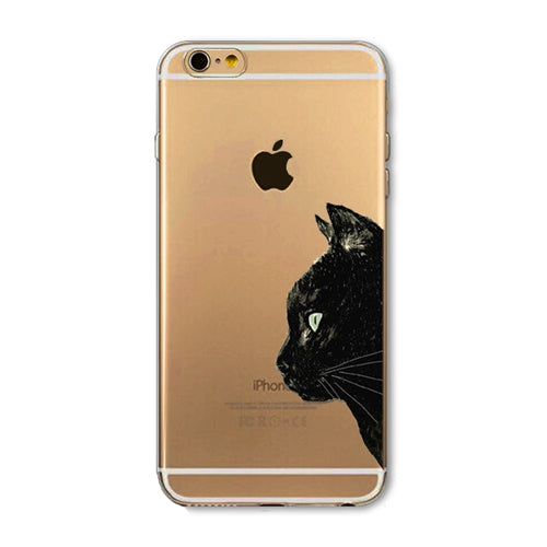 Phone Case For Apple iPhone 6 6S 6Plus 6s Plus 4 4S 5 5S SE Soft TPU Silicon Transparent Cover Cute Cat Owl Animal Phone Cases