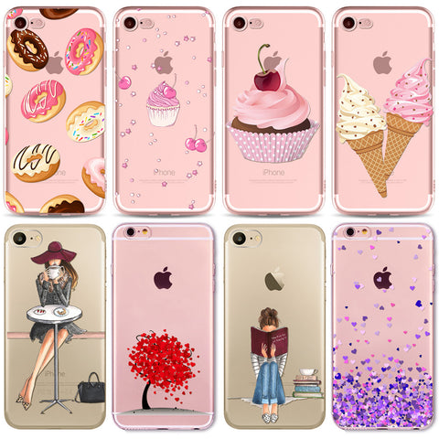 Colorful Donuts Macaron Phone Cases For iphone 7 7plus 6 6S 5 5S SE 6Plus 6SPlus Girls Design Love Heart Phone Case for iPhone