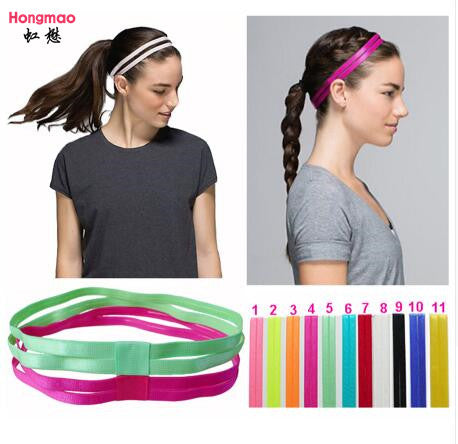 1pcs 2017 Yoga Headbands Double Elastic Headband Softball Anti-slip Silicone Rubber Hair Bands Bandage On Head For Hair Scrunchy