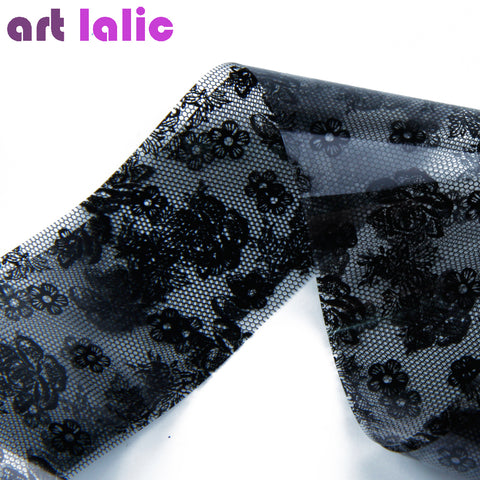Top Quality 1pc 3D Black Lace Nail Art Foil Stickers Flower Nail Decals Tips Manicure Tool Popular