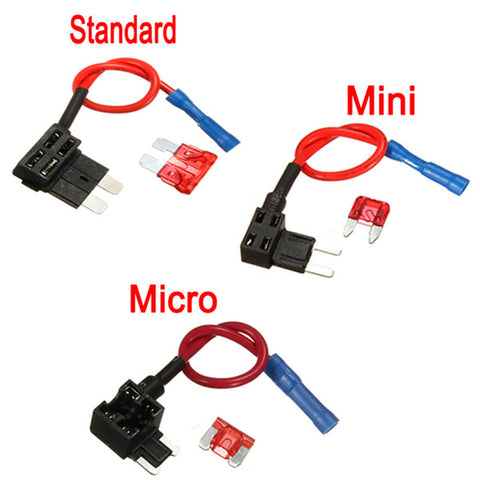 Add A Circuit Standard/Mini/Micro Blade Fuse Boxes Holder Piggy Back Fuses Tap