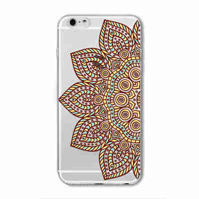 Case For iPhone 6 6S Plus 5 5S SE 6Plus Transparent Cases Floral Paisley Flower Mandala Henna Silicone Soft Phone Cover