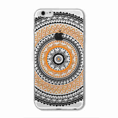 Case For iPhone 6 6S Plus 5 5S SE 6Plus Transparent Cases Floral Paisley Flower Mandala Henna Silicone Soft Phone Cover