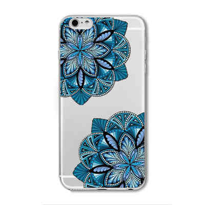 Case For iPhone 6 6S Plus 5 5S SE 6Plus Transparent Cases Floral Paisley Flower Mandala Henna Silicone Soft Phone Cover