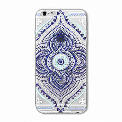 Case For iPhone 6 6S Plus 5 5S SE 6Plus Transparent Cases Floral Paisley Flower Mandala Henna Silicone Soft Phone Cover