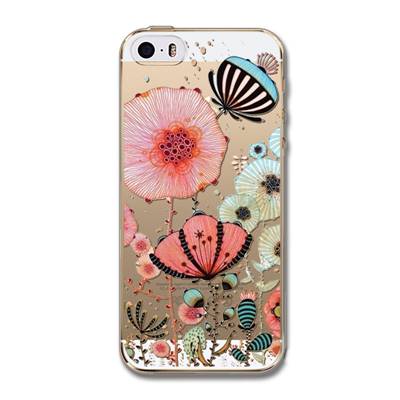 Phone Back Cases For iPhone 5 iPhone 5s SE Ultra Thin Soft TPU Silicon Printed Animals Flower Beauty Girl Back Case Cover