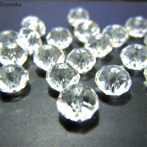 Isywaka transparent Color 4*6mm 100pcs Rondelle  Austria faceted Crystal Glass Beads Loose Spacer Round Beads for Jewelry Making