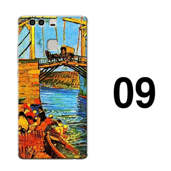 Starry Night Van Gogh Design Paint phone case for huawei p10 p9 plus p9 p8 lite 2017 mate 9 pro 8 soft silicone hard cover case