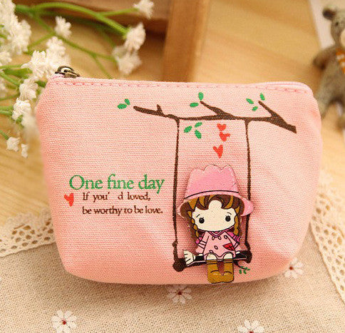 Cute Canvas Coin Bag Lovely Girls Purse Small Zipper Wallet Card Purse Zip Key Case Money Bag Coin Purses Carteira Feminina