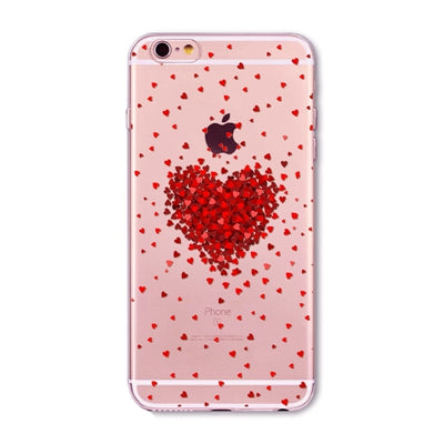 Watercolor Butterfly Pink Love Heart Transparent Silicon Protective Cell Phone Cover For iphone 7 6 6s 5 5s se 7 Plus Case