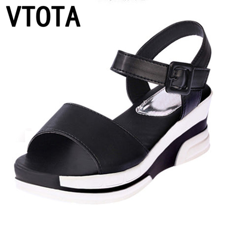2017 Summer shoes woman Platform Sandals Women Soft Leather Casual Open Toe Gladiator wedges Women Shoes zapatos mujer X6