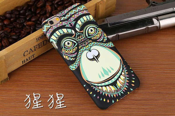 Brand Animals Lion Wolf Owl Pattern Hard Back Phone Case For iPhone 7 6 6s Plus se 5s Glow In The Dark Luminous Forest King Case