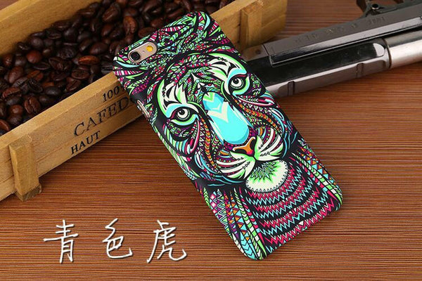 Brand Animals Lion Wolf Owl Pattern Hard Back Phone Case For iPhone 7 6 6s Plus se 5s Glow In The Dark Luminous Forest King Case