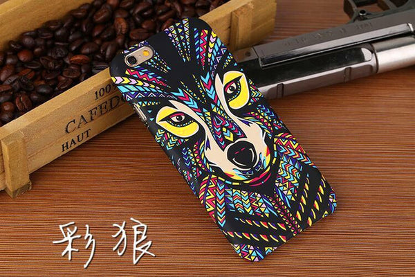 Brand Animals Lion Wolf Owl Pattern Hard Back Phone Case For iPhone 7 6 6s Plus se 5s Glow In The Dark Luminous Forest King Case