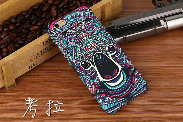 Brand Animals Lion Wolf Owl Pattern Hard Back Phone Case For iPhone 7 6 6s Plus se 5s Glow In The Dark Luminous Forest King Case