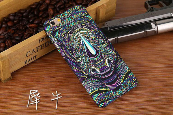 Brand Animals Lion Wolf Owl Pattern Hard Back Phone Case For iPhone 7 6 6s Plus se 5s Glow In The Dark Luminous Forest King Case