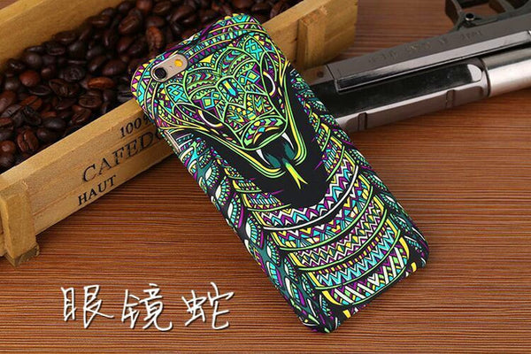 Brand Animals Lion Wolf Owl Pattern Hard Back Phone Case For iPhone 7 6 6s Plus se 5s Glow In The Dark Luminous Forest King Case