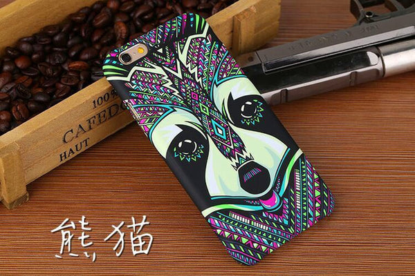 Brand Animals Lion Wolf Owl Pattern Hard Back Phone Case For iPhone 7 6 6s Plus se 5s Glow In The Dark Luminous Forest King Case