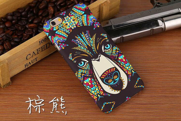 Brand Animals Lion Wolf Owl Pattern Hard Back Phone Case For iPhone 7 6 6s Plus se 5s Glow In The Dark Luminous Forest King Case