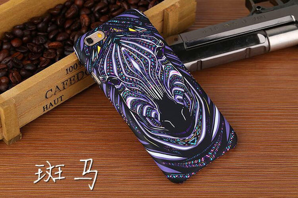 Brand Animals Lion Wolf Owl Pattern Hard Back Phone Case For iPhone 7 6 6s Plus se 5s Glow In The Dark Luminous Forest King Case