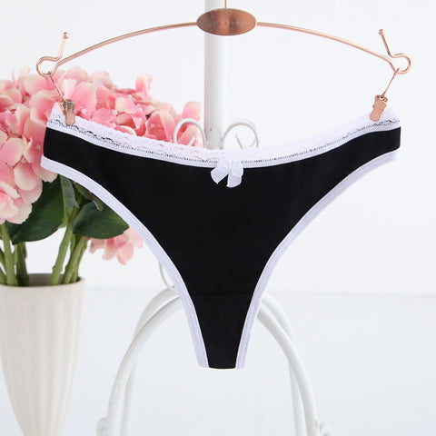 Ixuejie Plus Szie M L XL Low Waist Women Fahsion G String Sexy Panties Lace Underwear Cotton Briefs