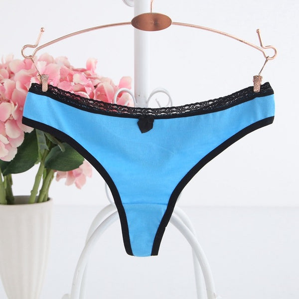 Ixuejie Plus Szie M L XL Low Waist Women Fahsion G String Sexy Panties Lace Underwear Cotton Briefs