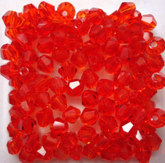 Isywaka Popular Sale Red AB 200pcs 4mm Bicone Austria Crystal Beads charm Glass Beads Loose Spacer Bead for DIY Jewelry Making