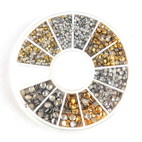 1 Box Shinning Nail Rhinestone 3D Nail Decoration in Wheel Mixed Color Irregular Beads Wafer Round Decor DIY Nail 30 Patterns