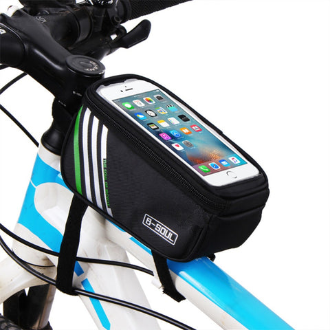 B-SOUL 1.5L/ 5.5 Inch Waterproof Touch Screen Bicycle Bags Cycling Bike Front Frame Bag Tube Pouch Mobile Phone Storage Bag