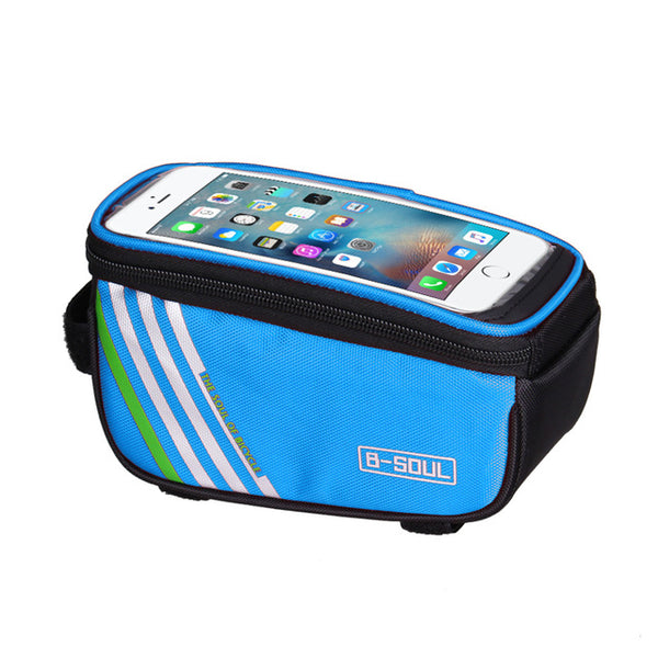 B-SOUL 1.5L/ 5.5 Inch Waterproof Touch Screen Bicycle Bags Cycling Bike Front Frame Bag Tube Pouch Mobile Phone Storage Bag