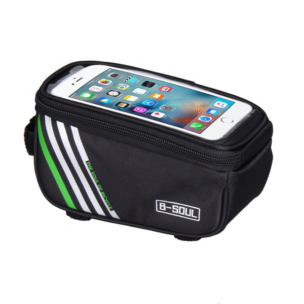 B-SOUL 1.5L/ 5.5 Inch Waterproof Touch Screen Bicycle Bags Cycling Bike Front Frame Bag Tube Pouch Mobile Phone Storage Bag