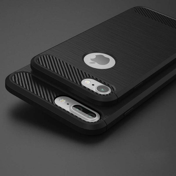 USLION For Apple iPhone 5 5s SE 6 6s 7 Plus Case Carbon Fiber Shockproof Armor Silicone Phone Cases Back Cover Capa Coque