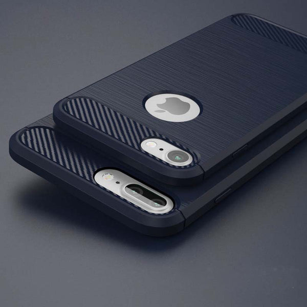 USLION For Apple iPhone 5 5s SE 6 6s 7 Plus Case Carbon Fiber Shockproof Armor Silicone Phone Cases Back Cover Capa Coque