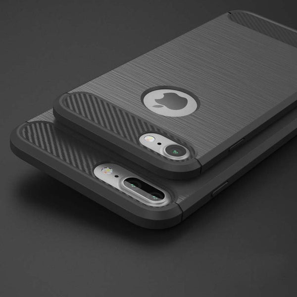 USLION For Apple iPhone 5 5s SE 6 6s 7 Plus Case Carbon Fiber Shockproof Armor Silicone Phone Cases Back Cover Capa Coque