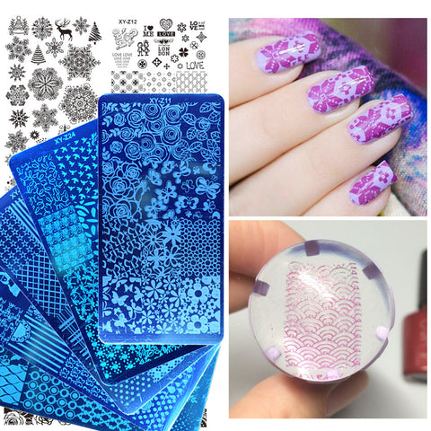 1 Pcs Nail Stamping Plates 2017 New Arrival Lace/Cartoon/Animal/Flowers Patterns Nail Art Decoration Polish Templates SAXYZ01-32