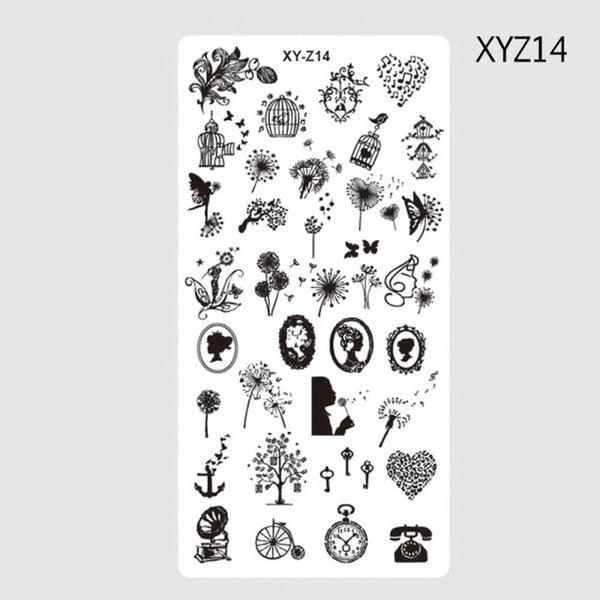 1 Pcs Nail Stamping Plates 2017 New Arrival Lace/Cartoon/Animal/Flowers Patterns Nail Art Decoration Polish Templates SAXYZ01-32