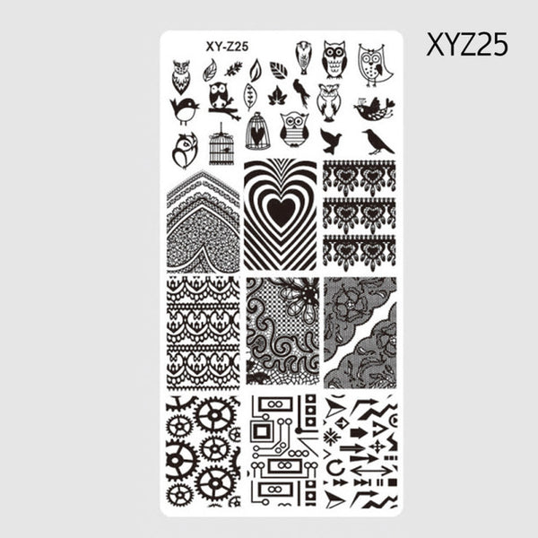 1 Pcs Nail Stamping Plates 2017 New Arrival Lace/Cartoon/Animal/Flowers Patterns Nail Art Decoration Polish Templates SAXYZ01-32