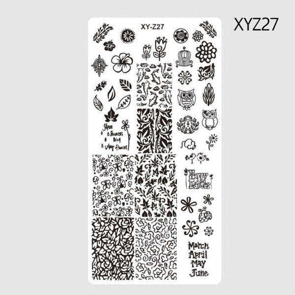 1 Pcs Nail Stamping Plates 2017 New Arrival Lace/Cartoon/Animal/Flowers Patterns Nail Art Decoration Polish Templates SAXYZ01-32