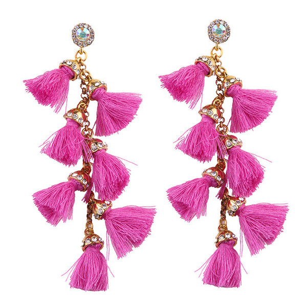 Best lady Fashion Statement Jewelry Women Tassel Long Wedding Big Earrings Women Trendy Dangle Drop Earrings Hot Sale 3968