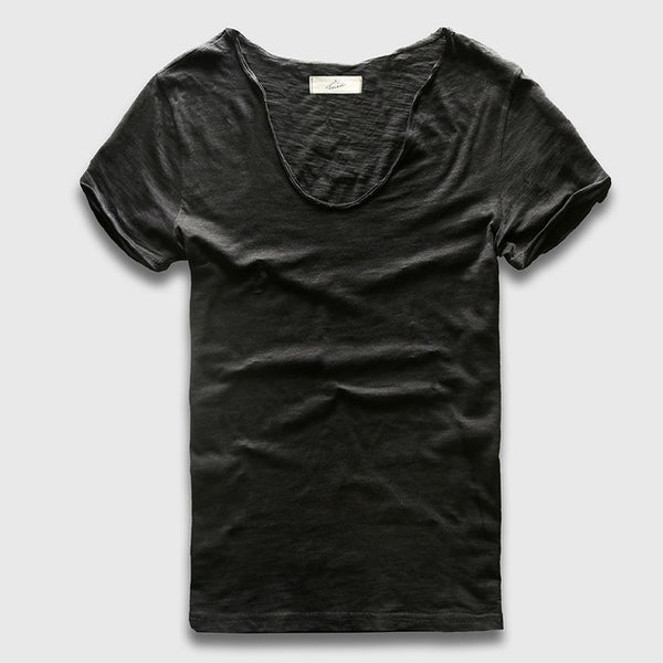 Zecmos Brand Men T-Shirt Plain Hip Hop Fashion Casual XXXL V Neck T Shirt Swag For Men Short Sleeve Man Top Tees