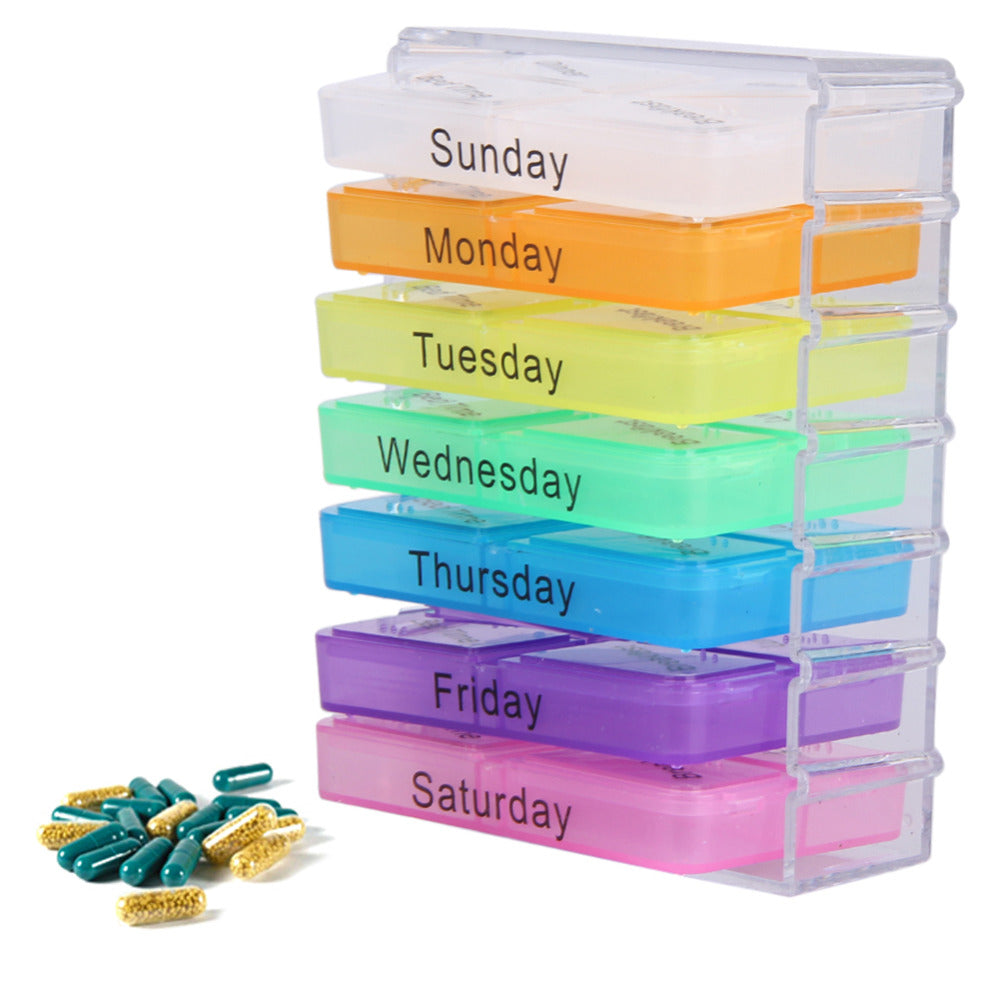 Weekly Pill Cases Medicine Storage plastic container box for 7 Days Tablet Sorter Dispense Box Daily Pills holder Case Organizer
