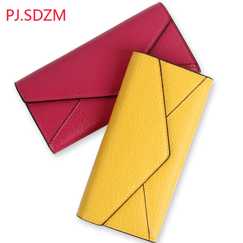 PJ.SDZM Hand Made Women Fashion Long Wallet Many Colors PU Leather Personality Wallet Special For PL0001