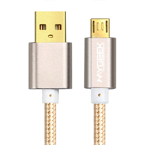 MyGeek Nylon Micro USB Cable for Samsung HTC Huawei Xiaomi Android 3m 2m Fast Charge wire Microusb Mini USB Mobile Phone Cables