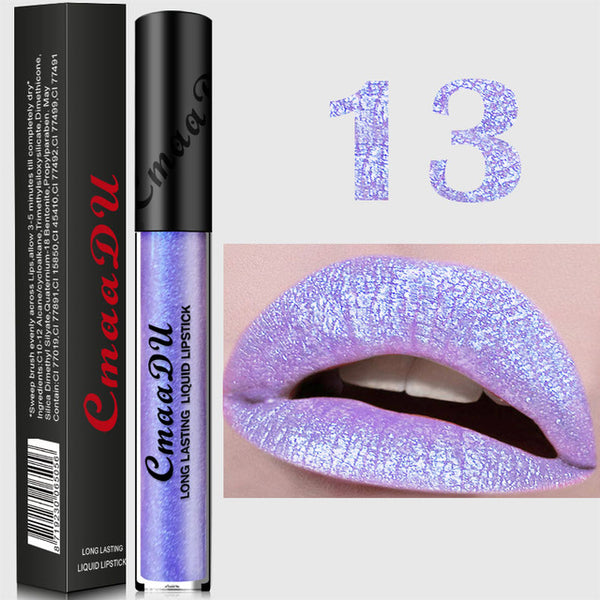 Women's Fashion Sexy best 12 Colors Metal Long Lasting Liquid nude Velvet Matte red Lipstick Waterproof pink lip gloss makeup