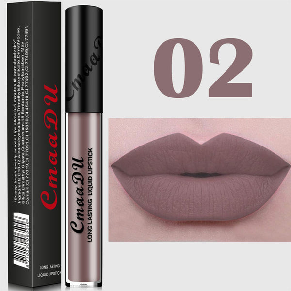 Women's Fashion Sexy best 12 Colors Metal Long Lasting Liquid nude Velvet Matte red Lipstick Waterproof pink lip gloss makeup