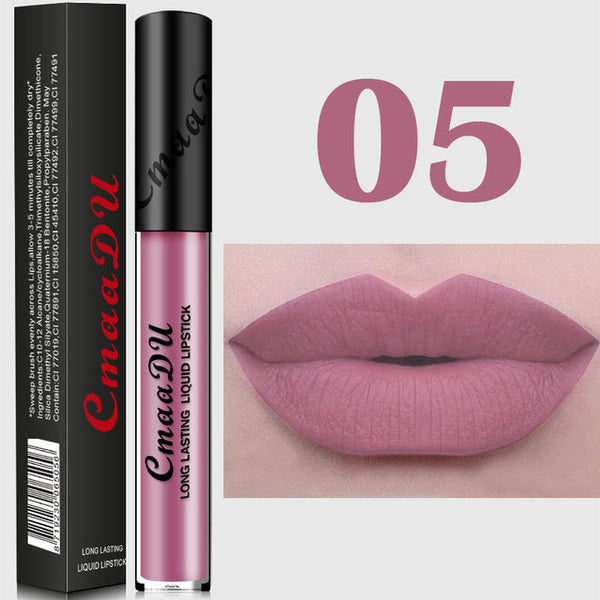 Women's Fashion Sexy best 12 Colors Metal Long Lasting Liquid nude Velvet Matte red Lipstick Waterproof pink lip gloss makeup