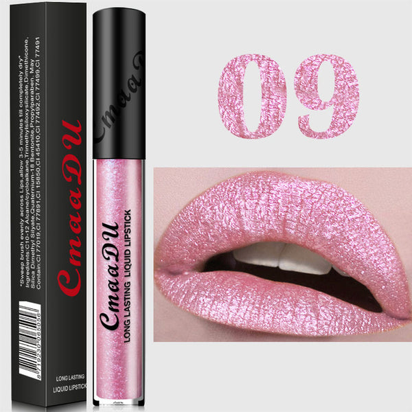 Women's Fashion Sexy best 12 Colors Metal Long Lasting Liquid nude Velvet Matte red Lipstick Waterproof pink lip gloss makeup